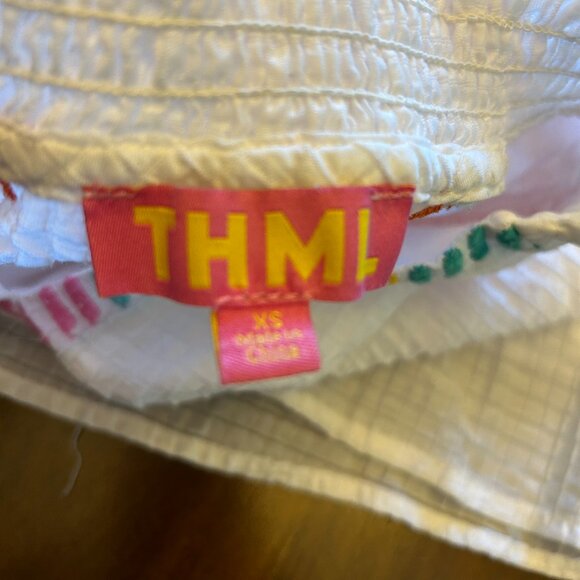 THML White Embroidered Puff Sleeve Top Size Extra Small - Picture 13 of 16